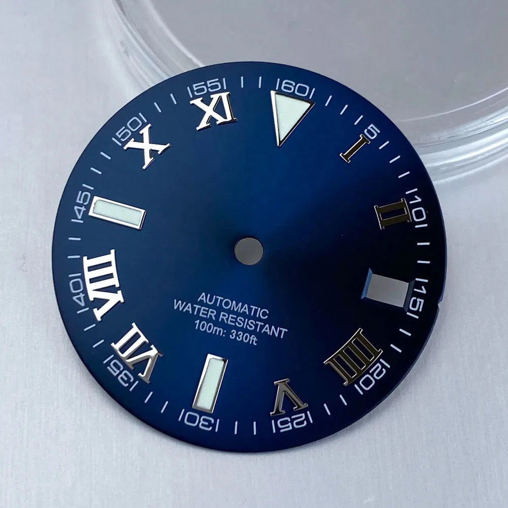 Grey Silver Sunburst 29mm Watch Dial fit NH35 NH35A NH36A Silver/Gold/Rose Gold/Green Roman Numerals Index Hand Set Watch Parts