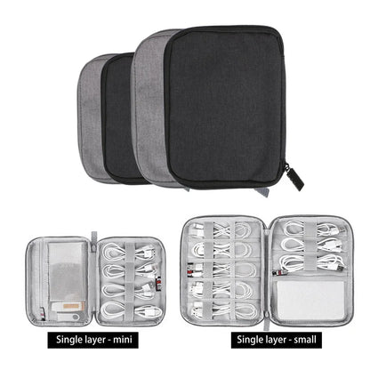 Travel Kit Case Pouch For USB Data Cable Earphone Wire pen Power bank Electronics Accessories Organizer Digital Storage Bag