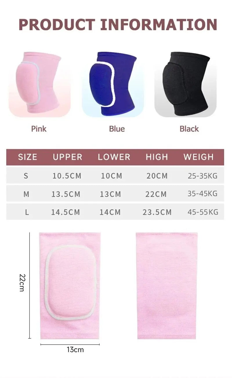Volleyball Knee Pads for Dancers Men Women Kids Soft Breathable Knees Protective Football Dance Yoga Tennis Running Cycling Use