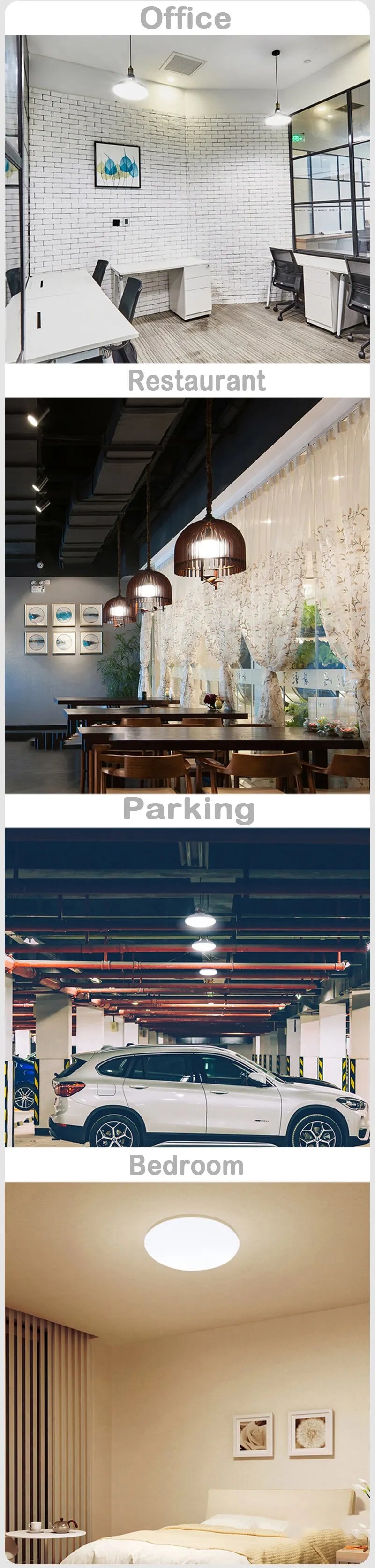 LED Bulb AC 220v E27 Base Household Energy Saving Lamp 15W Indoor Lighting Flying Saucer Light 6500k Ceiling Lamp Garage Light