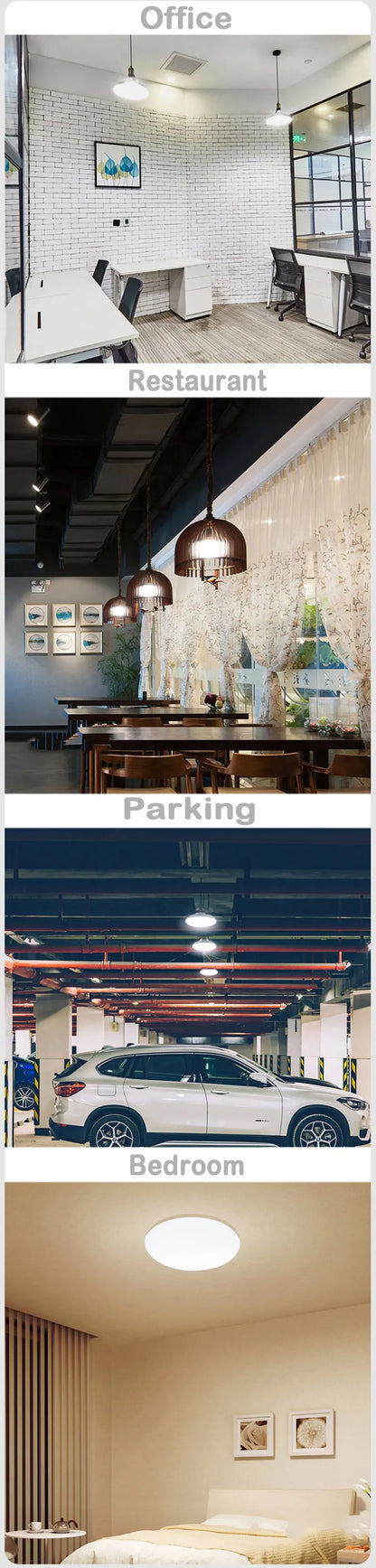 LED Bulb AC 220v E27 Base Household Energy Saving Lamp 15W Indoor Lighting Flying Saucer Light 6500k Ceiling Lamp Garage Light