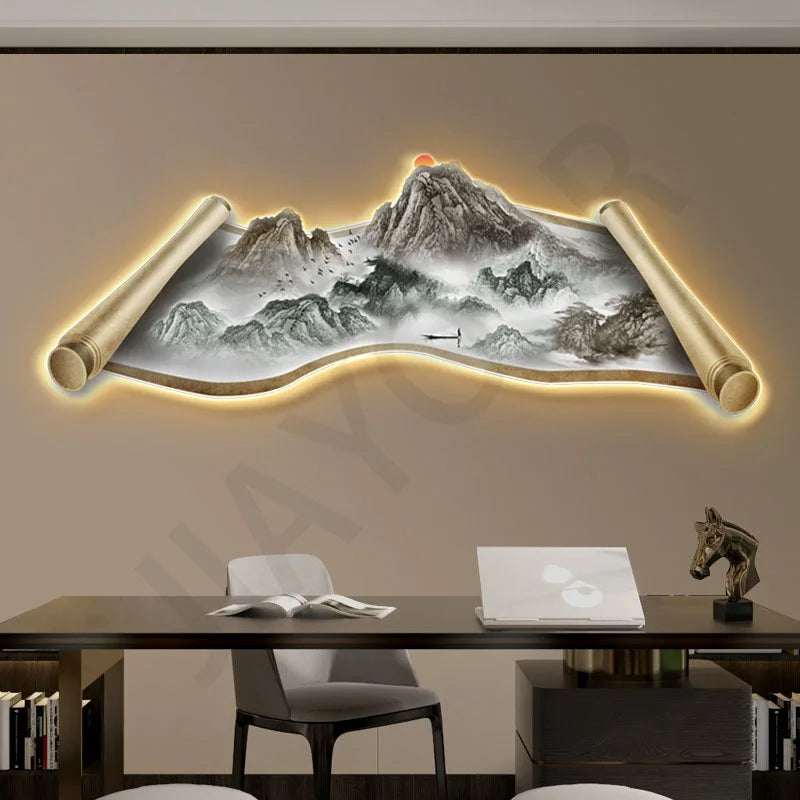 Wall Lamp Entrance Decoration Light Corridor Hanging Hallway Modern Nordic landscape Painting Lamps Home Living Room Mural Light