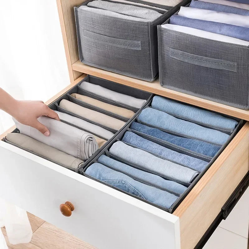 Storage for Clothes Pants organizer Jeans T-shirt Storage Box Folded Closet Organizer Drawer Divider Boxes Underwear Organizers