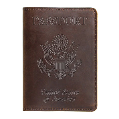 Genuine Leather Passport Cover USA Travel Accessories Menassport Holder America Passport Pouch