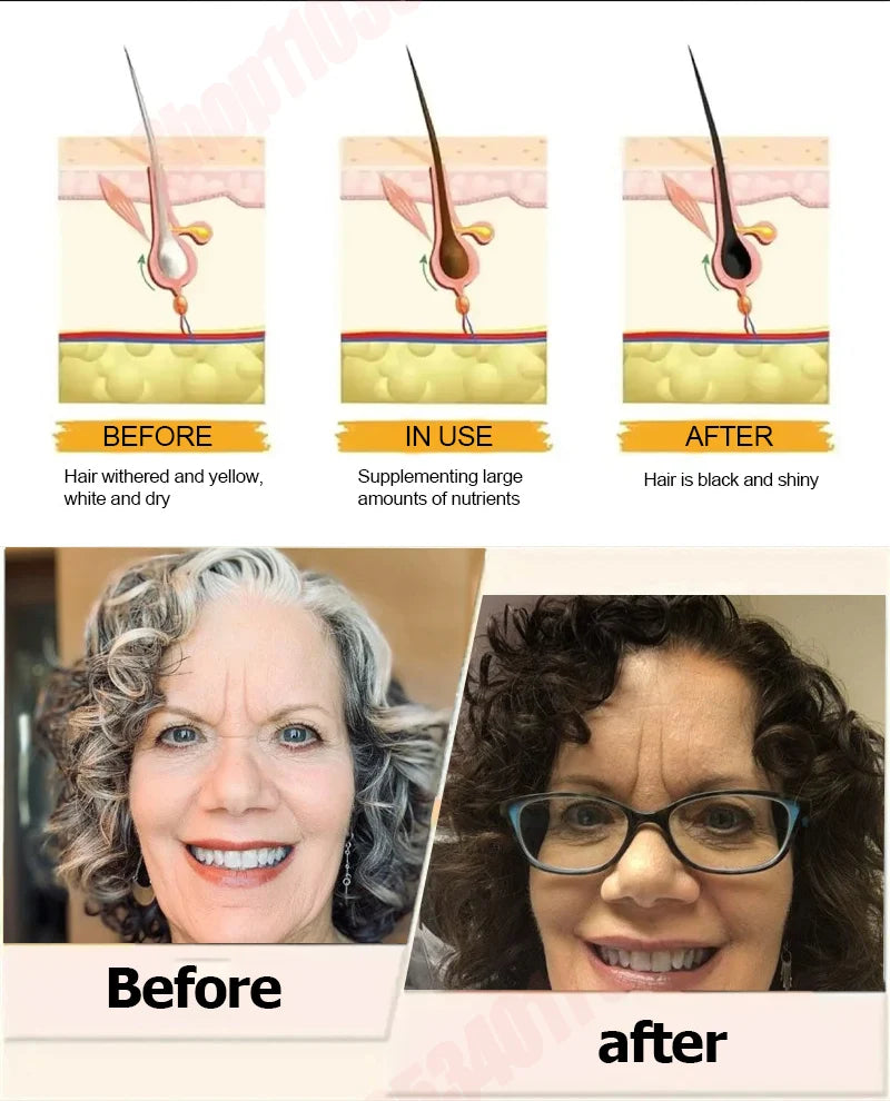 Grey hair serum for men and women, from white to black