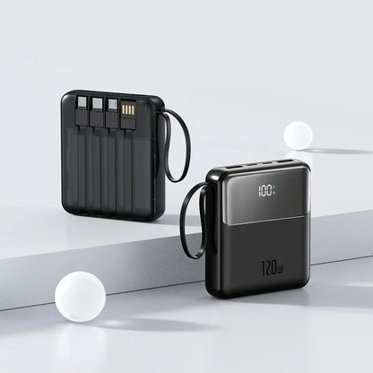 A Brand-new 120W Three-in-one 20,000mah Super Fast Power Bank with Large Capacity, Built-in Cable and Digital Display Powerbank