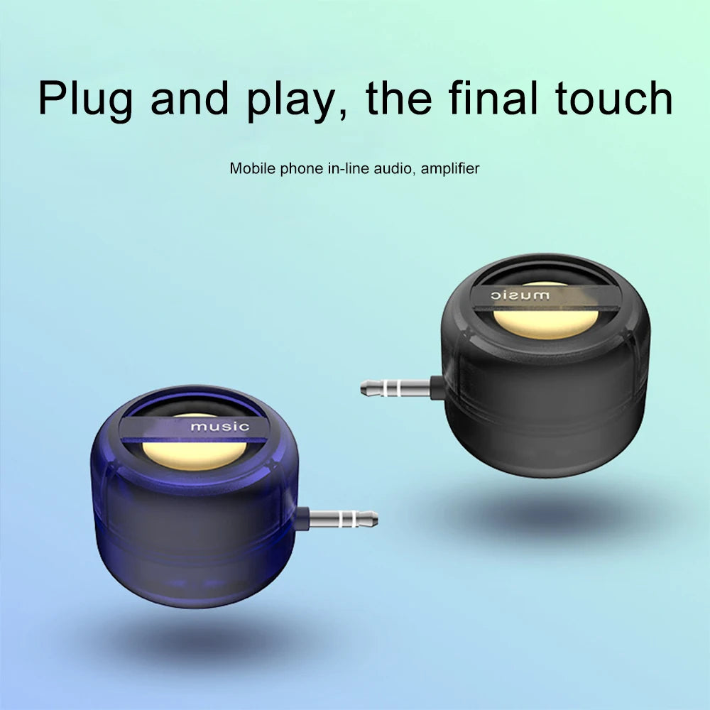 Mini Speaker-Mobile Phone Speakers In-line MP3 Speaker Amplifier External High Quality Sound Wired Audio Amplifier Portable