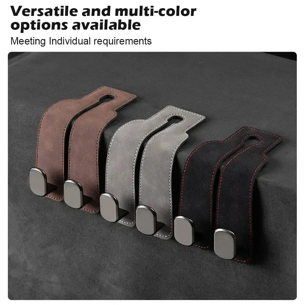 2 in 1 Universal Double Hooks Holder Car Hook For Car Rear Seat Back Hooks Headrest Hanger Clip Storage Car Interior Accessories