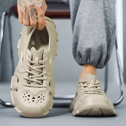 Sandalias Hombre Verano Sandals Men's New Summer Non-Slip Anti-Odor Hollow Breathable Outdoor Casual Flat Beach Shoes