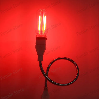 LED Night Light A set of Light Bulbs USB Bendable Night Light USB Metal Hose And Night Light Bulb Purple Pink Blue Green