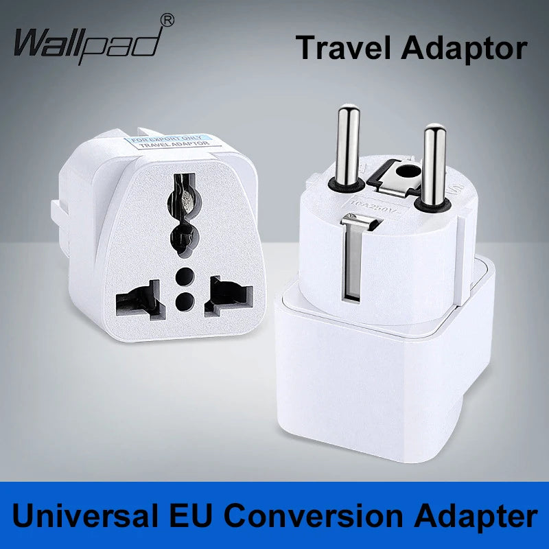 Universal EU Plug Grey Adapter International AU UK US To Euro KR Travel Adaptor Electrical Converter Power Socket Wholesale