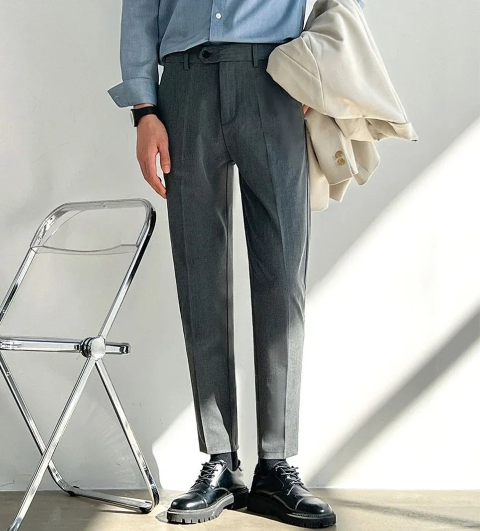 Office Social Tailoring Work Black Male Suit Trousers Business Men's Summer Pants Elegant 2024 Thin Casual Fabric Slacks Wear Up