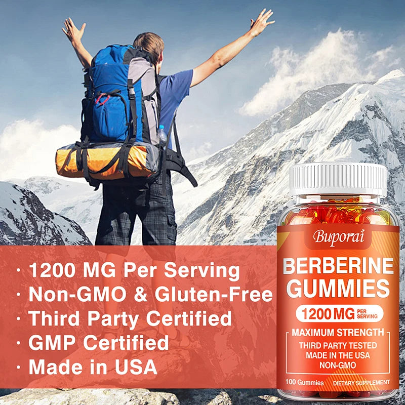 Berberine Gummies - Promotes Healthy Cholesterol and Aids Cardiovascular Function Gastrointestinal Function Antioxidant