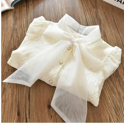 Girls' Shirt 2023 New Medium and Large Children Spring and Autumn Thin Long Sleeve Baby Shirt