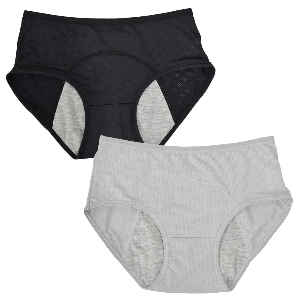 2pcs Woman Menstrual Panties Women's menstrual underwear leak proof and mid waist size M-8XL menstrual Female hygiene pants