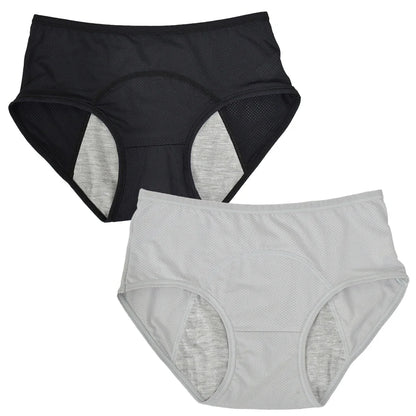 2pcs Woman Menstrual Panties Women's menstrual underwear leak proof and mid waist size M-8XL menstrual Female hygiene pants