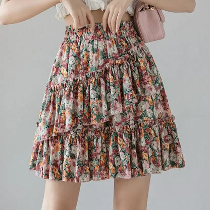 Skirts for Women Pleat Chiffon Womens Skirt Dots Clothing Mini Pleated Ruffle Short White Modest Aesthetic Harajuku A Line Cheap