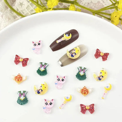 no.34  10/50pcs New cartoon nail accessories Cute stick resin accessories Wear nail accessories