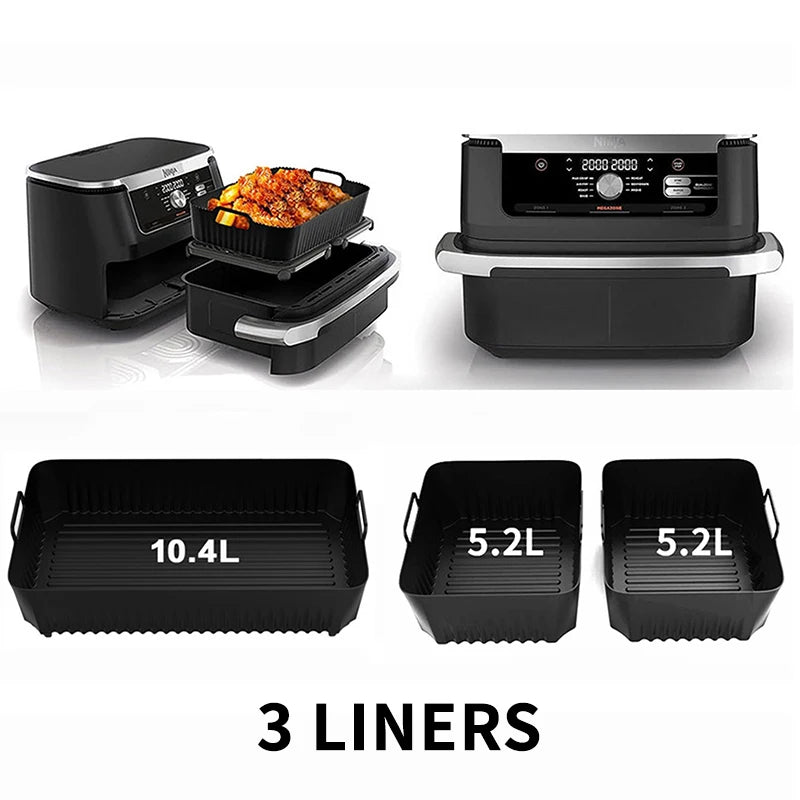 Silicone Air Fryer Liners for Ninja AF500UK 10.4L Air Fryer Silicone Liner for Ninja Air Fryer Accessories