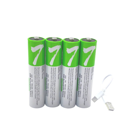 Aaa Rechargeable Battery High Capacity 1.5 V Suitable for Remote Control/Toys/Mouse, Fast C Fast Charging, 1.5 V, Remote Control, Mouse, Electric Toy Battery + C Cable, Recyclable 2000 Times + Extra Long Battery