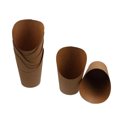50pcs Popcorn Boxes Disposable Kraft Paper Slant Cup Water Proof Thickened French Fries Cup Oil-proof Snack Cups Sundae