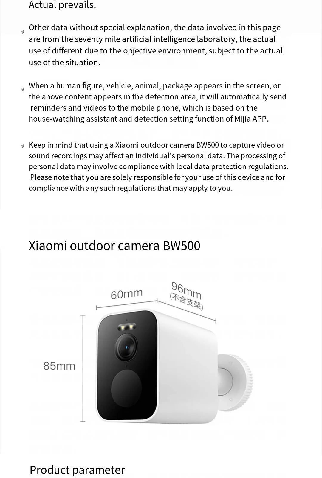 Xiaomi Mijia APP IP67 Waterproof 10000mah Battery Smart Outdoor IP Camera 2.5k HD  Wireless Security Infrared Night Vision Cam