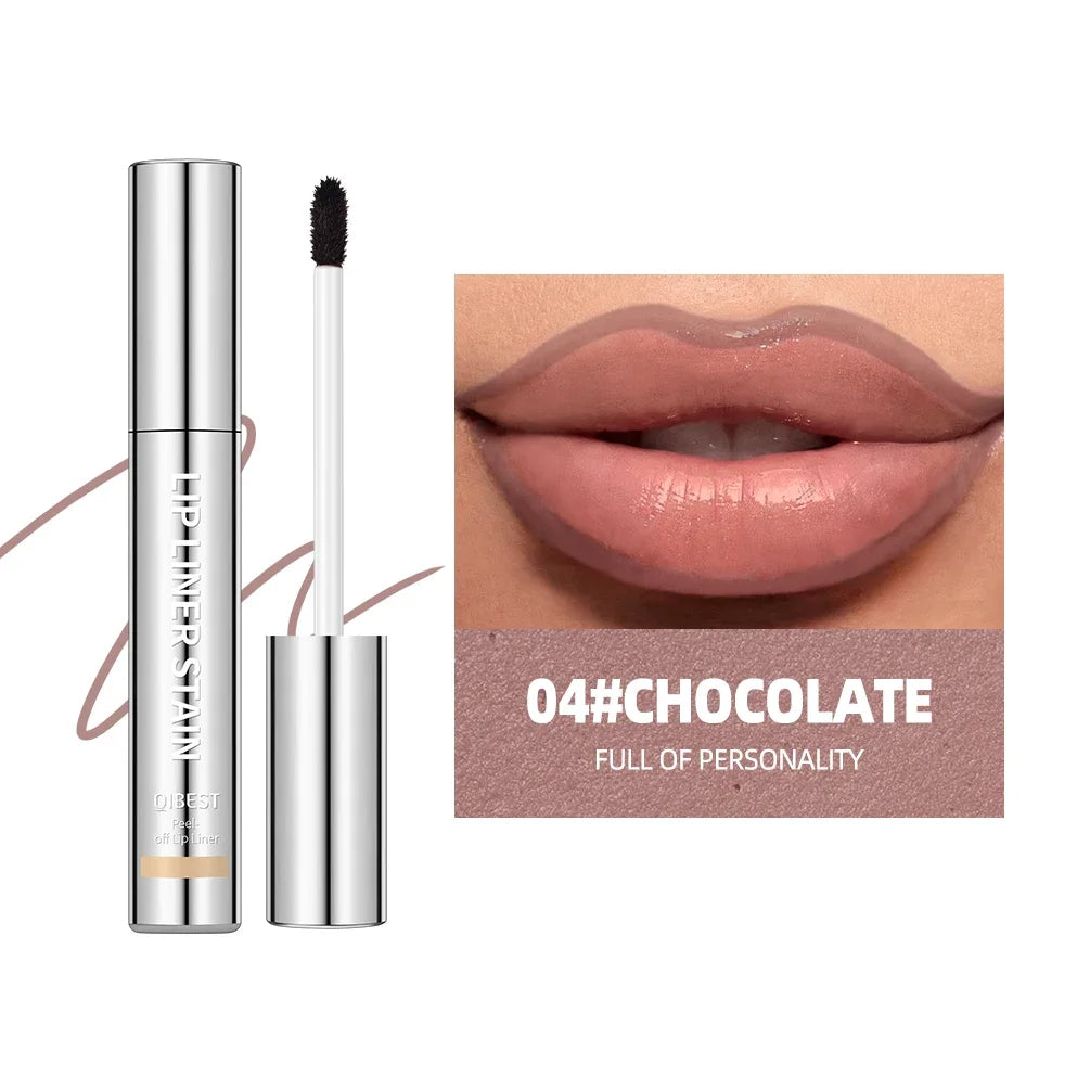 QIBEST 4 Colors Peel Off And Reveal Lip Stain Long Lasting Waterproof Pink Lip Tint Transfer Proof Natural Lip Stain Makeup