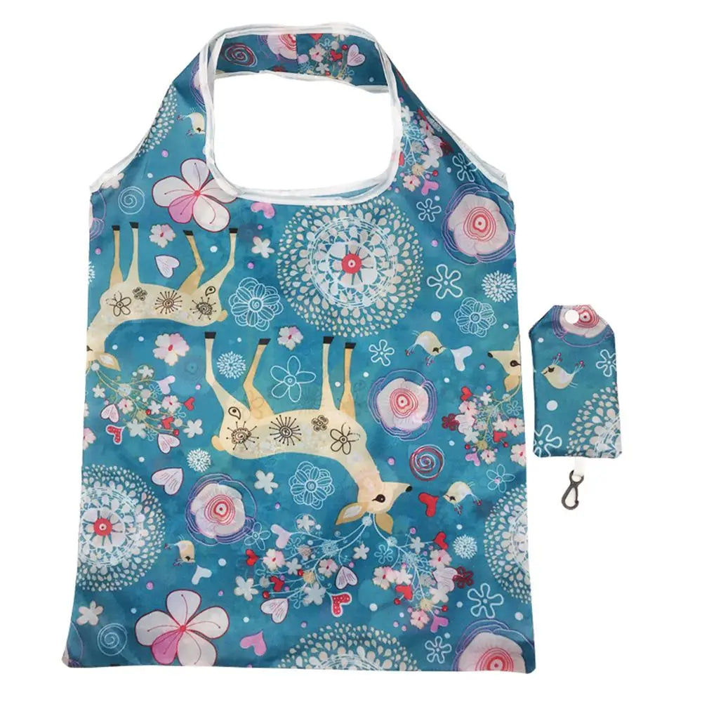 Foldable Shopping Bags for Groceries Recyclable Grocery Tote Pouch Eco-Friendly Heavy Duty Washable Shopping Bag