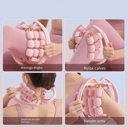 Leg Massager Roller Clamp Muscle Relaxation Foam Roller with Three Rows Ring Clamp Leg Roller for Fitness Recovery Tool