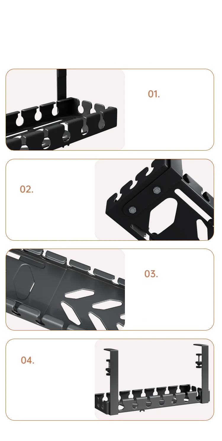 Desk Cable Management Tray,Wire Management, Cable Tray with Clamp for Wire Organizers,Computer Cord Rack for Office,Home