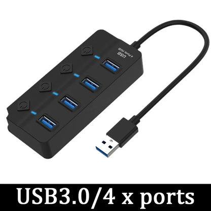 4/7 Port Multi USB Power Adapter USB 3.0 Splitter Hub USB Hub 2.0 USB Multiple Expander Switch Cable Hub Docking Stations