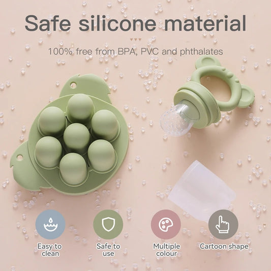 Baby Fruit Feeder Food Grade Silica Gel Pacifier Silicone Teething Nipple Feeding Grind Fruits Vegetable for Baby's Meal Feeding