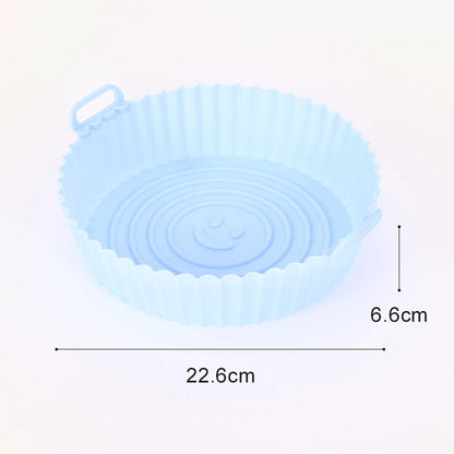 Silicone Air Fryer Liners Round Reusable Airfryer Basket Easy to Clean Air Fryers Silicone Pot Baking Tray Oven Accessories