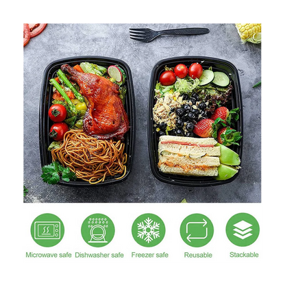 50-Pack Meal Prep Containers Reusable To-Go Food Containers Plastic Bento Boxes Food Storage Lunch Box