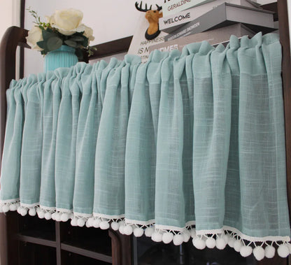 Japanese tassel half curtain partition door curtain kitchen short curtain coffee curtain pastoral decoration short curtain yarn