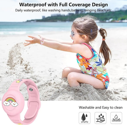 For Airtag Wristband Kids Waterproof Silicon Cartoon Hidden Airtag Bracelet Anti-Lost Airtag Holder Case Tracker Accessory
