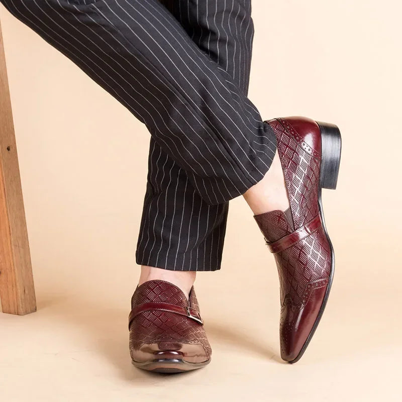 Fashionable Classic Men Formal Shoes Buckle Patent Leather Shoes Small Square Toe Slip-on Formal Party Shoes Men Wedding Shoes