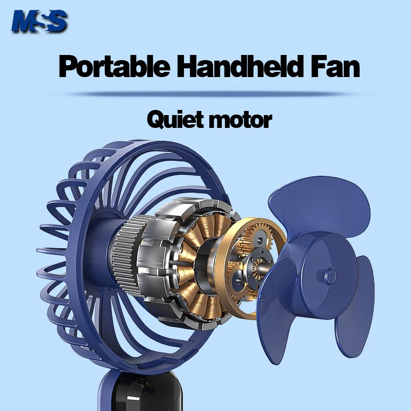 Portable Handheld Fan-LED Display Usb Fan, 6-Speed Wind, Rechargeable Portable Fan, Mini Fan for Home/Camping/Office