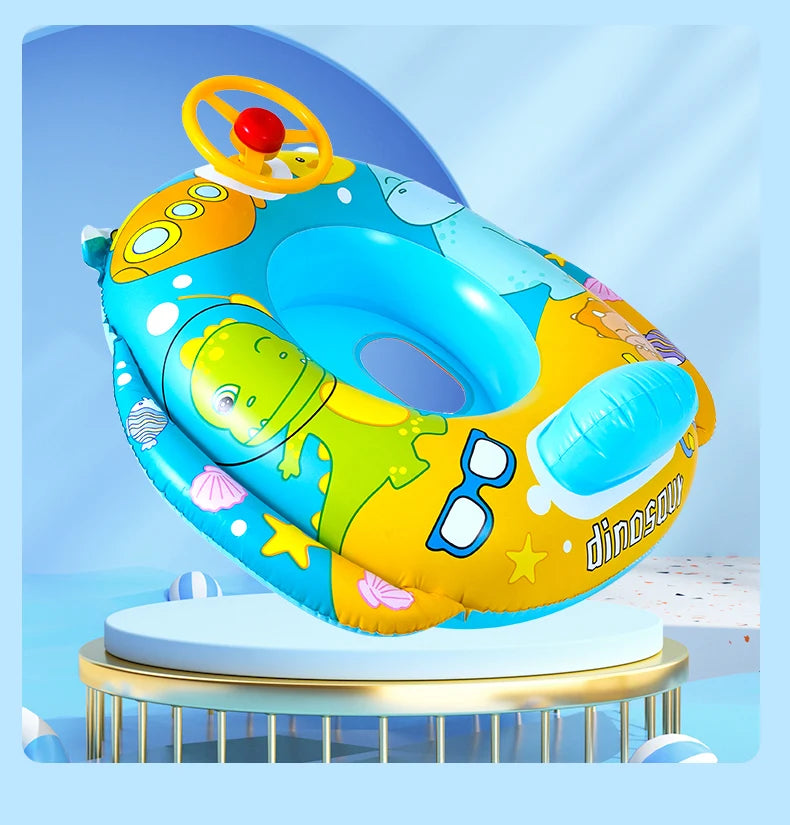 Environment PVC Children Swimming Rings Water Toys Beach Pool Baby Inflatable Swimming Circle with Steering Wheel Water Toys