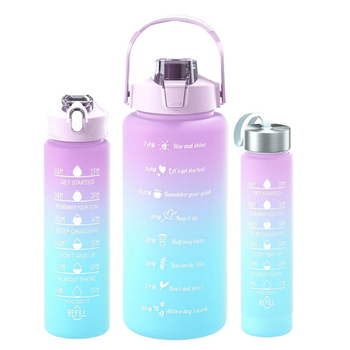 Water Bottle Motivational Drinking Bottle Sports Water Bottle with Time Marker Portable Reusable Plastic Cups Outdoor Travel Gym