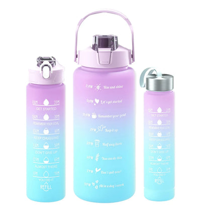 Water Bottle Motivational Drinking Bottle Sports Water Bottle with Time Marker Portable Reusable Plastic Cups Outdoor Travel Gym