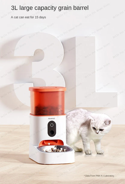 Automatic Pet Feeder APP Version WIFI Smart Pet Cat and Dog Feeding Machine Removable and Washable 3L Food Storage Bucket