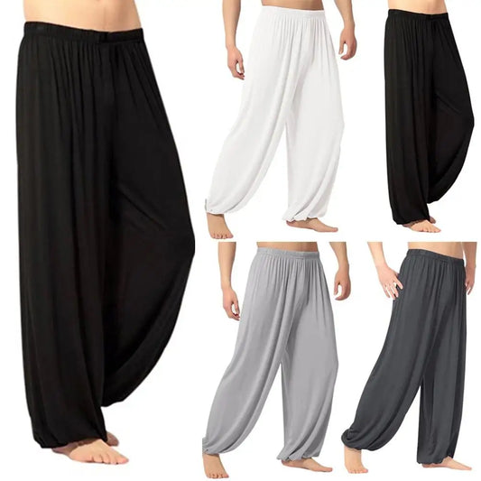 Yoga Pants Men\'s Casual Solid Color Baggy Trousers Belly Dance  Harem  Slacks sweatpants Trendy Loose  Clothing