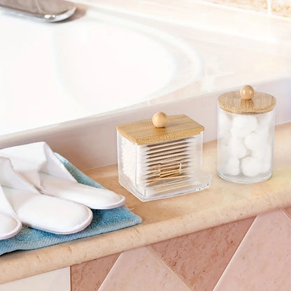 3Pack Cotton Swab Racks, Bathroom Dispenser, Cotton Ball Storage Box, Cotton Swabs, Cotton Round Pads and Floss Picks