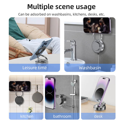 Foldable Car Phone Mount Dashboard Phone Bracket Ultra Magnetic Phone Holder 360 Degree Rotation Vacuum Suction Cup GPS Stand