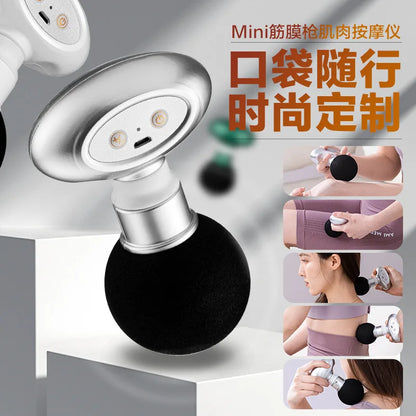 Portable Mini Pocket Wireless Massage Gun Electric Sport Handheld Fascial Gun Body Deep Tissue Muscle Vibration Fitness Massager