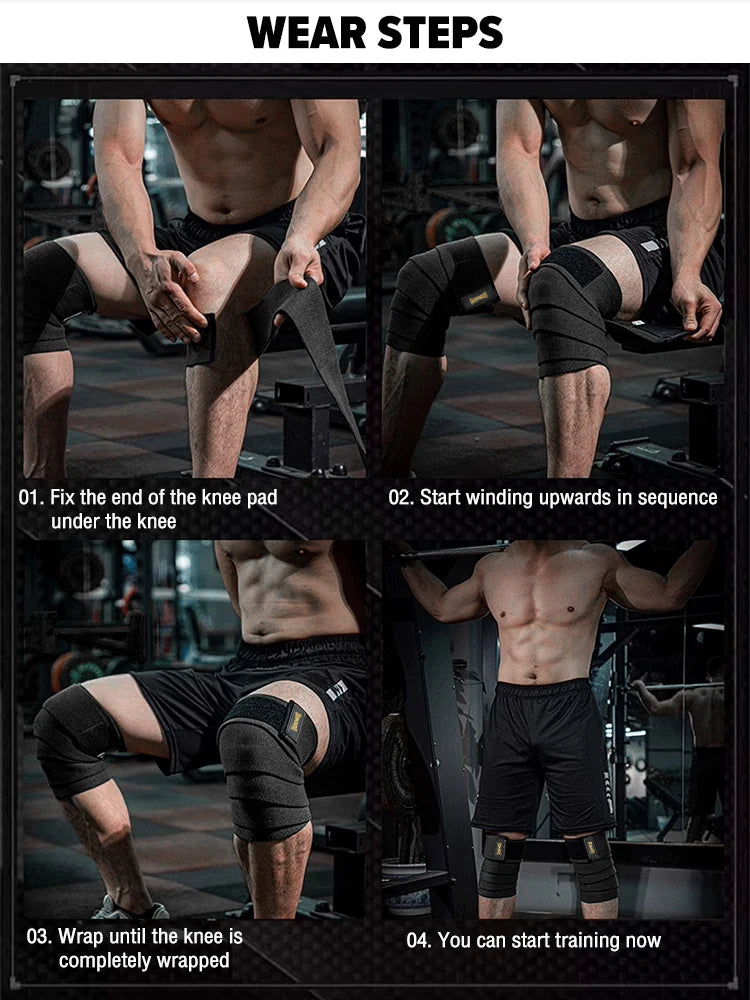 Knee Pads Sports Elastic Wrap Kneepad Support for Gym FitnessSquats Exercise Knees Protect  & Elbow Pads Braces【1PC】