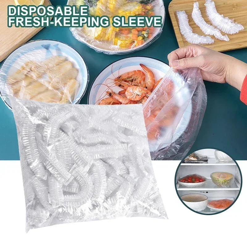 100P Reusable Elastic Bowl Storage Covers for Kitchen Storage, Plastic Film Cover, Food Storage Covers, food Fresh Keeping Cover