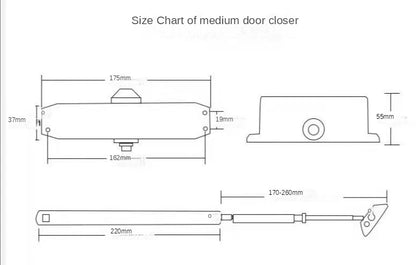 Door closer home push-pull unit door door close artifact fireproof anti-theft door hydraulic automatic buffer silent door closer