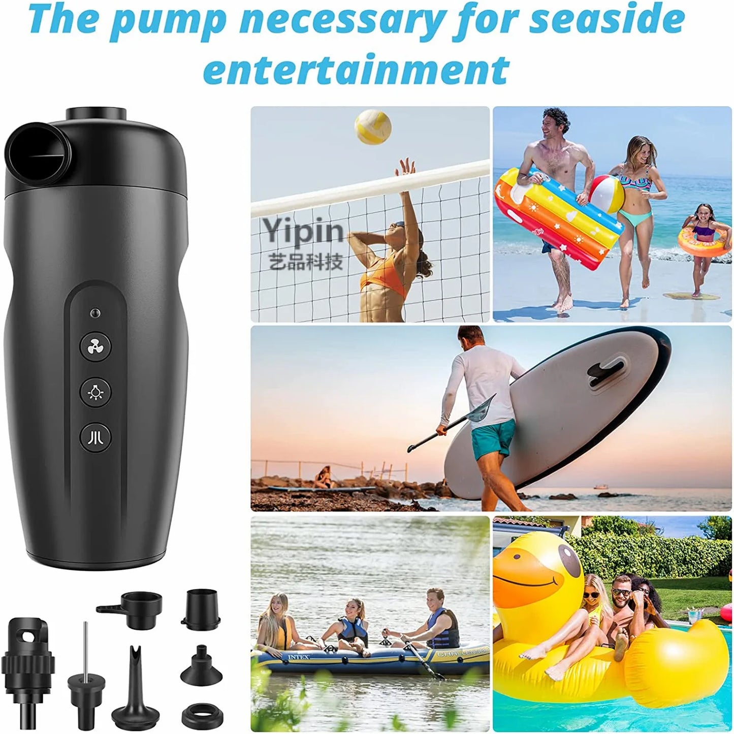 Electric Air Pumps Wireless Inflator Plastic Rechargeable for Camping Gear Paddle Board Pool Toys Tire Quick Inflation